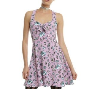 Hot Topic Midnight Hour Lilac Toy Print Dress, L